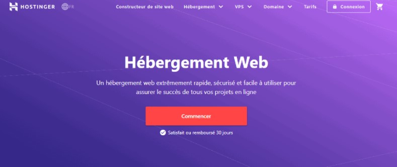 hostinger hébergement web screenshot par hewa agency agence marketing creation siteweb logo marketing