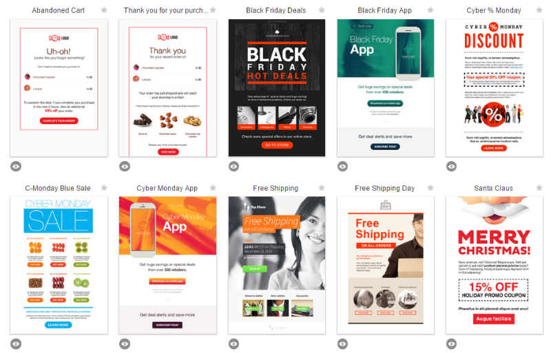 template get response screenshot email marketing logiciel 